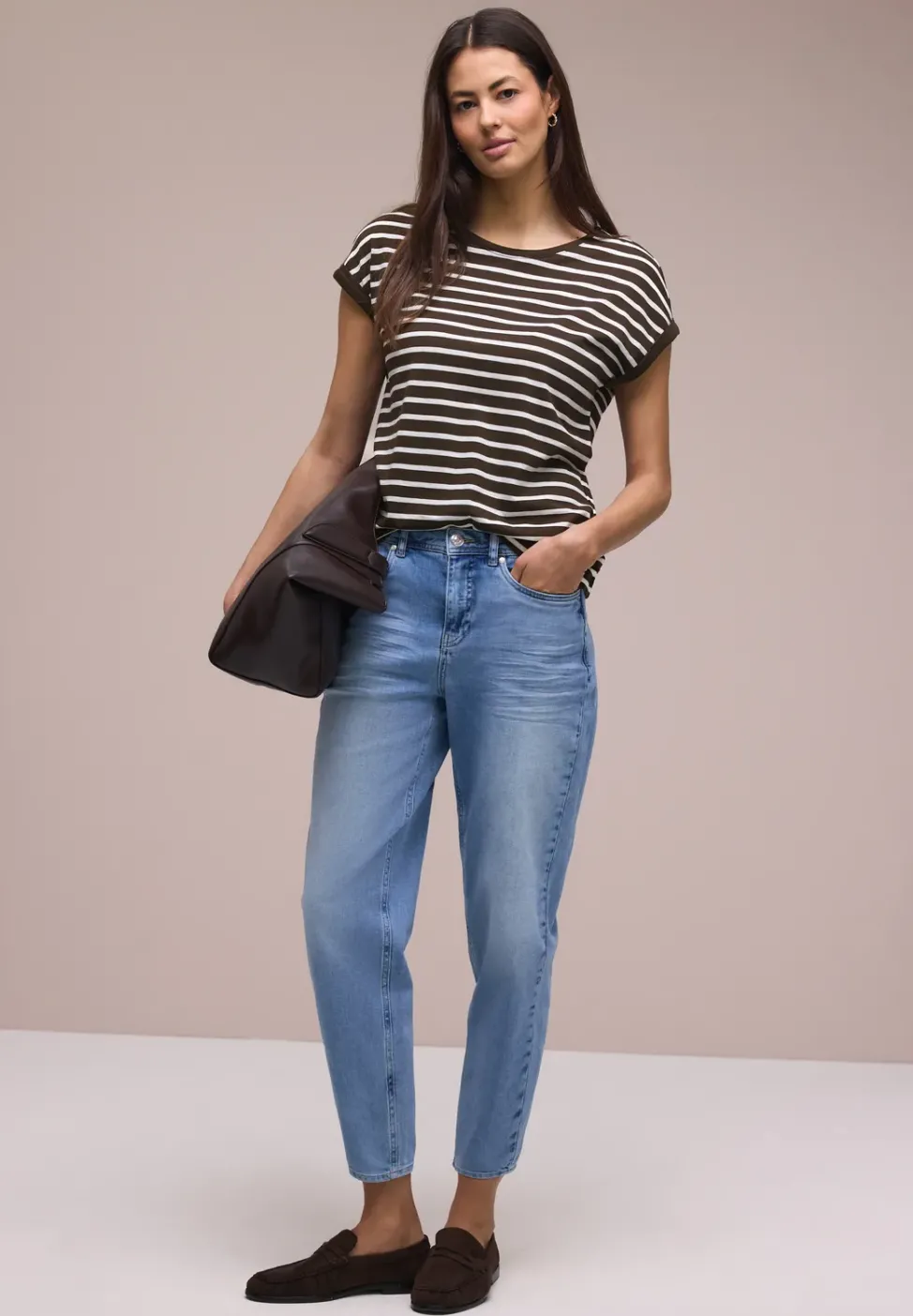 Chemise à rayures dropped shoulder