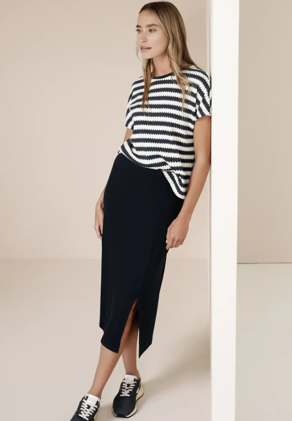 Chemise à rayures dropped shoulder