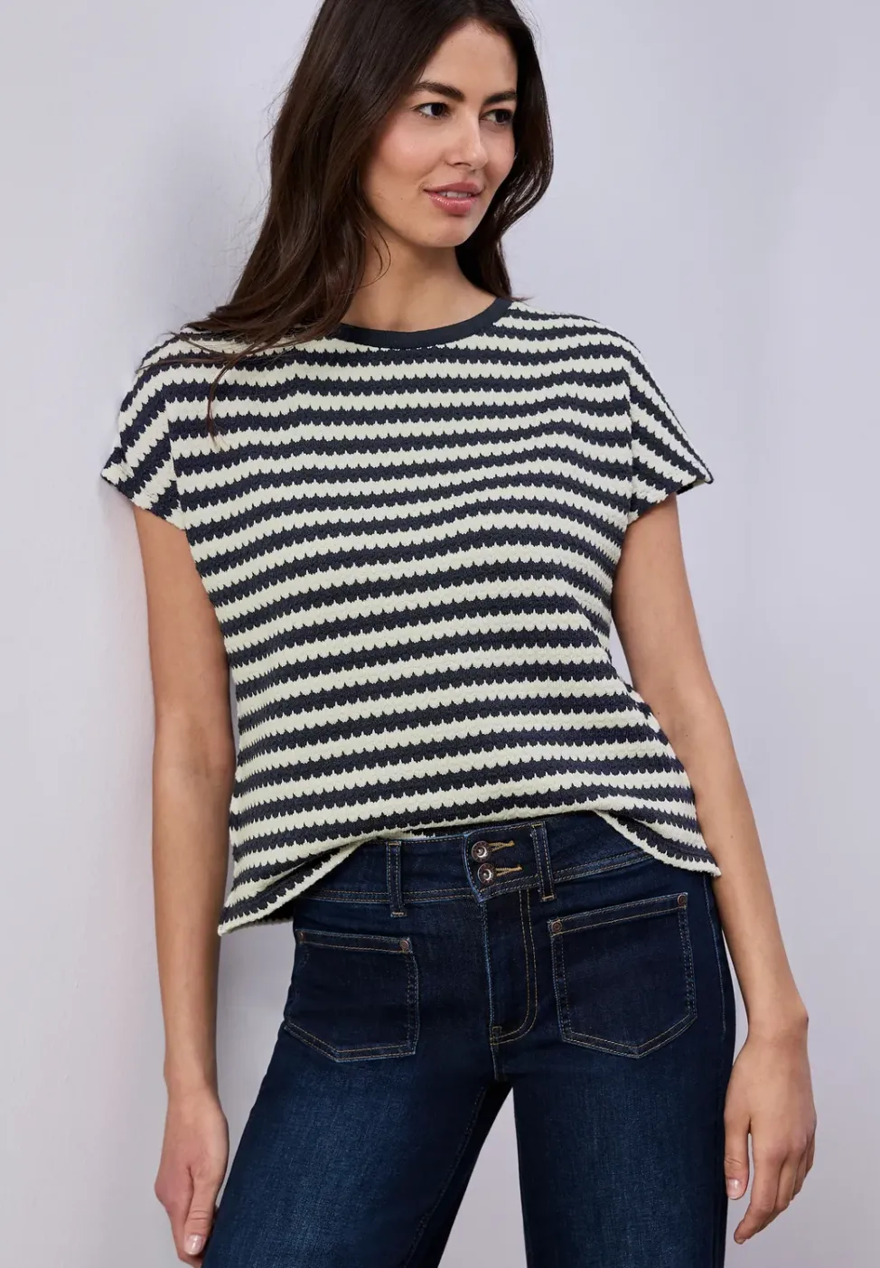 Chemise à rayures dropped shoulder