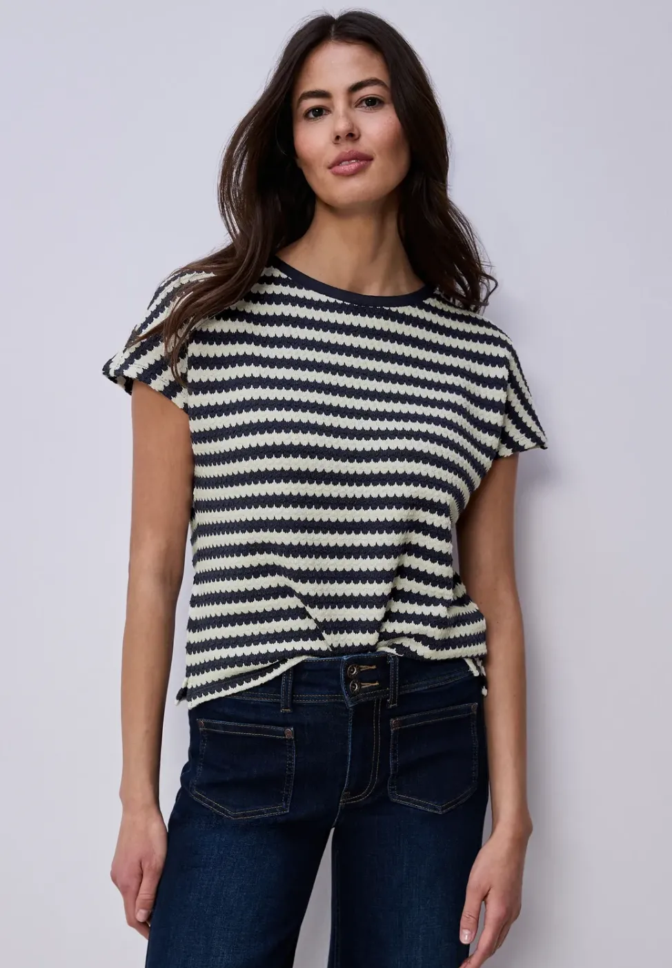 Chemise à rayures dropped shoulder