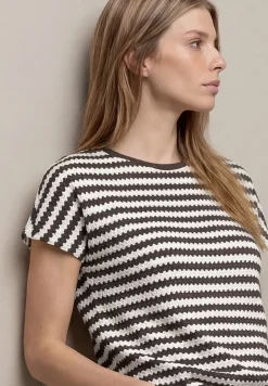 Chemise à rayures dropped shoulder
