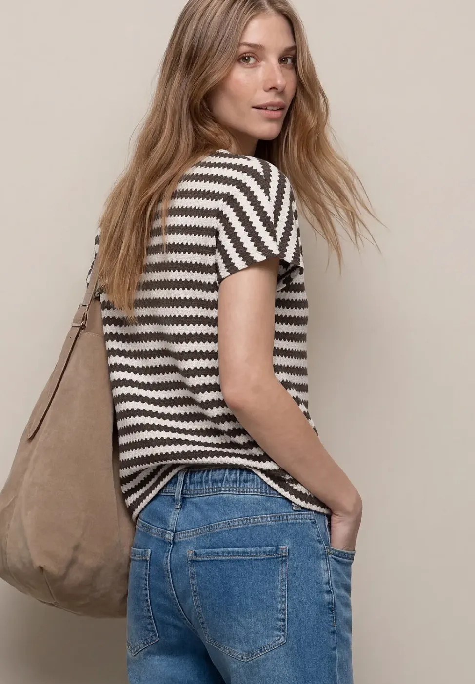 Chemise à rayures dropped shoulder