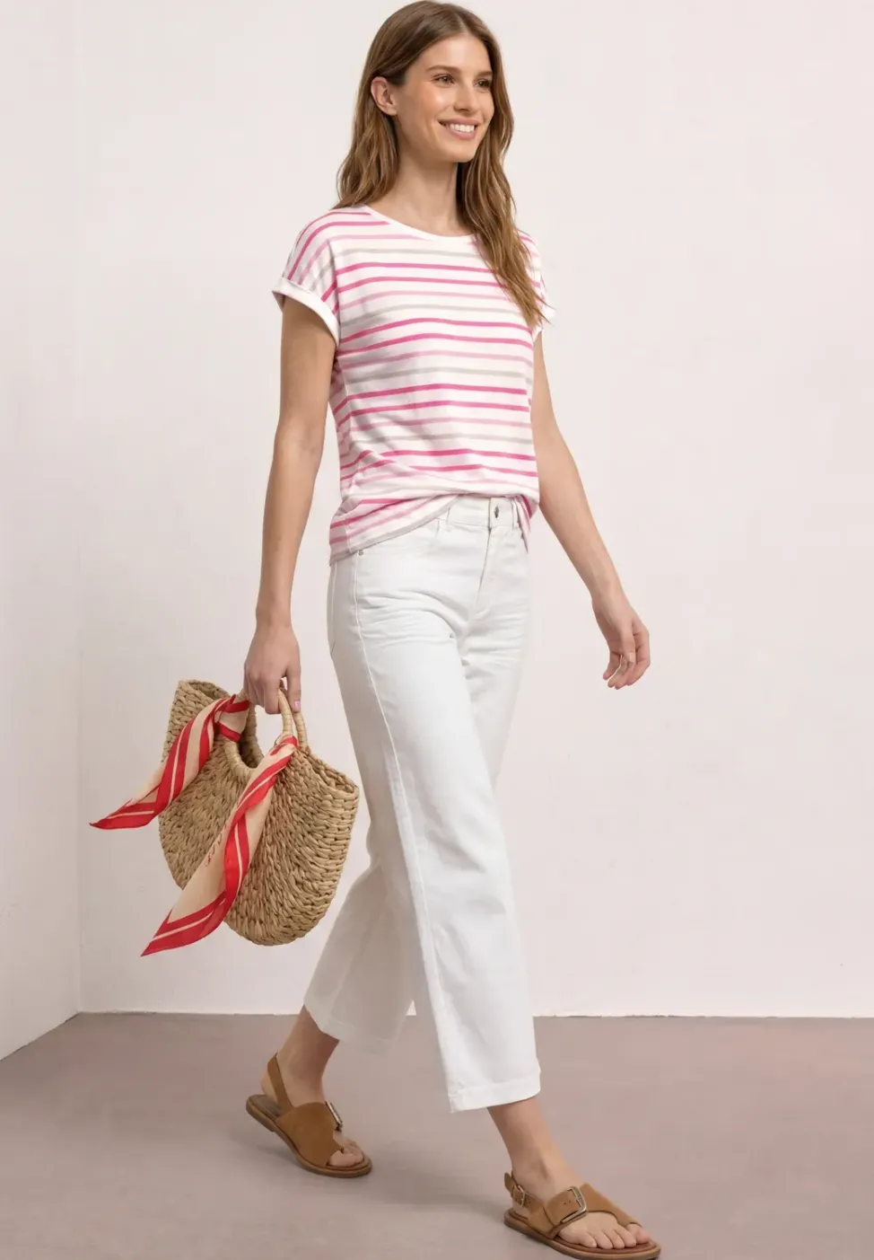 Chemise à rayures dropped shoulder