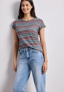 Chemise à rayures épaules Tombantes