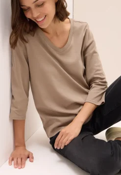 Chemise basique à col en V