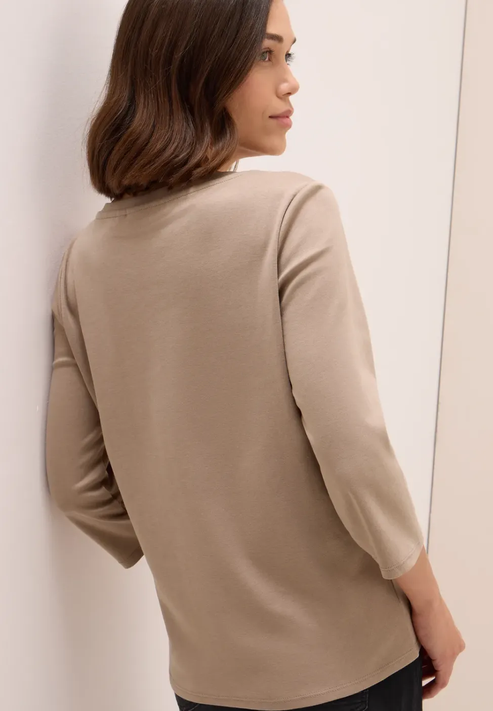 Chemise basique à col en V
