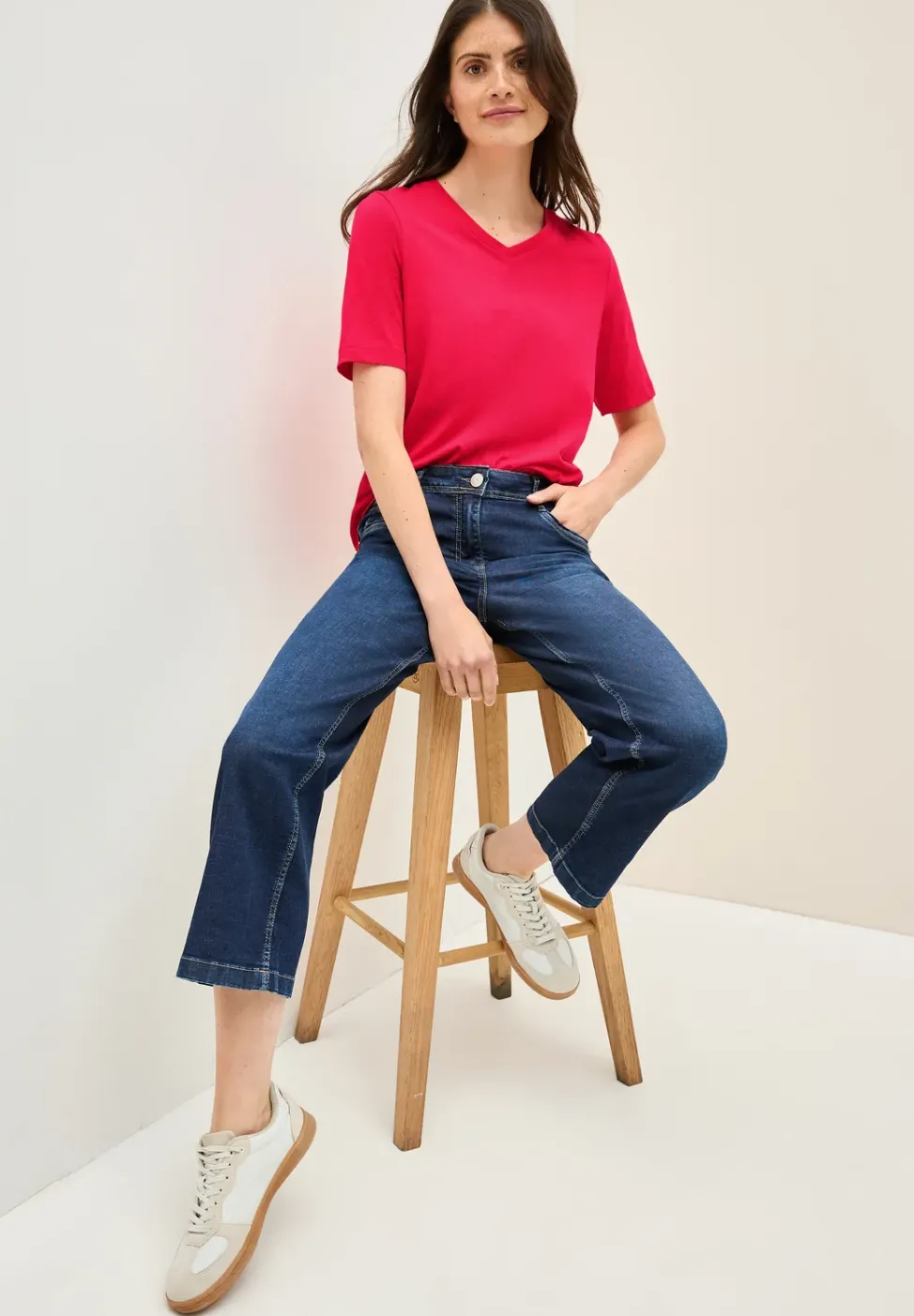 Chemise basique à col en V