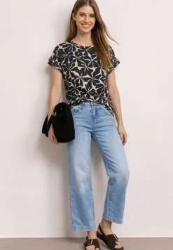 Chemise dropped shoulder à motifs