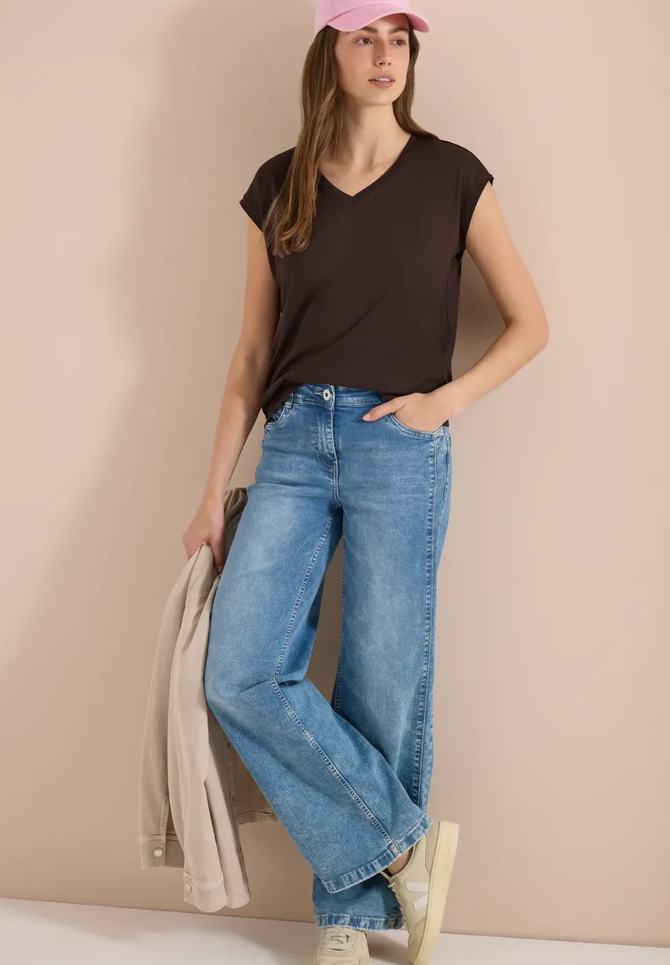 Chemise dropped shoulder avec col en V