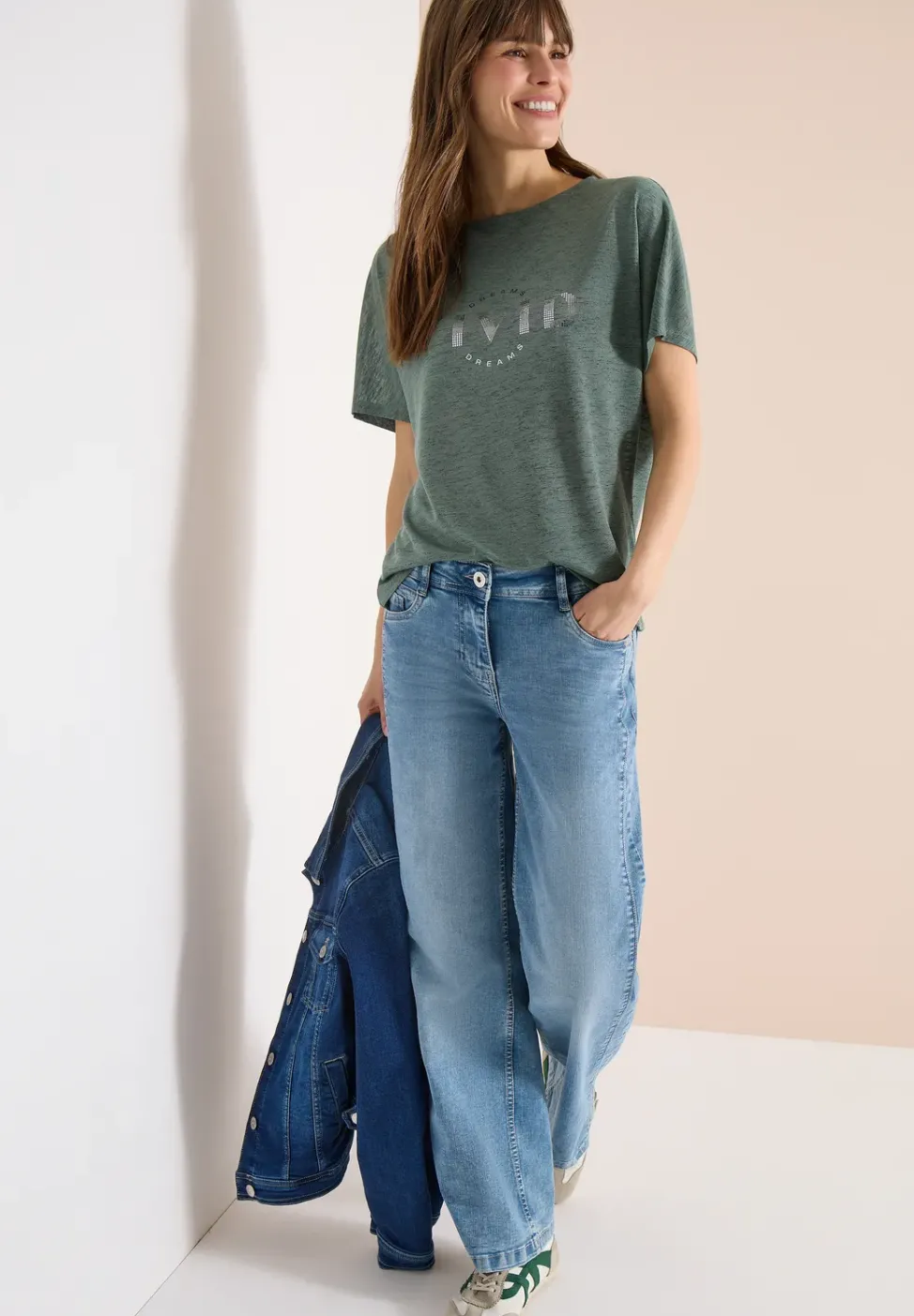 Chemise dropped shoulder aspect lin