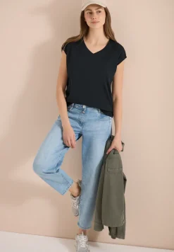 Chemise dropped shoulder avec col en V