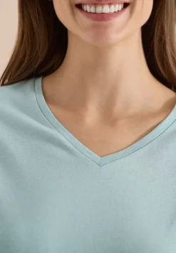 Chemise dropped shoulder avec col en V