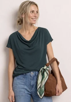 Chemise dropped shoulder avec cascade sur le devant