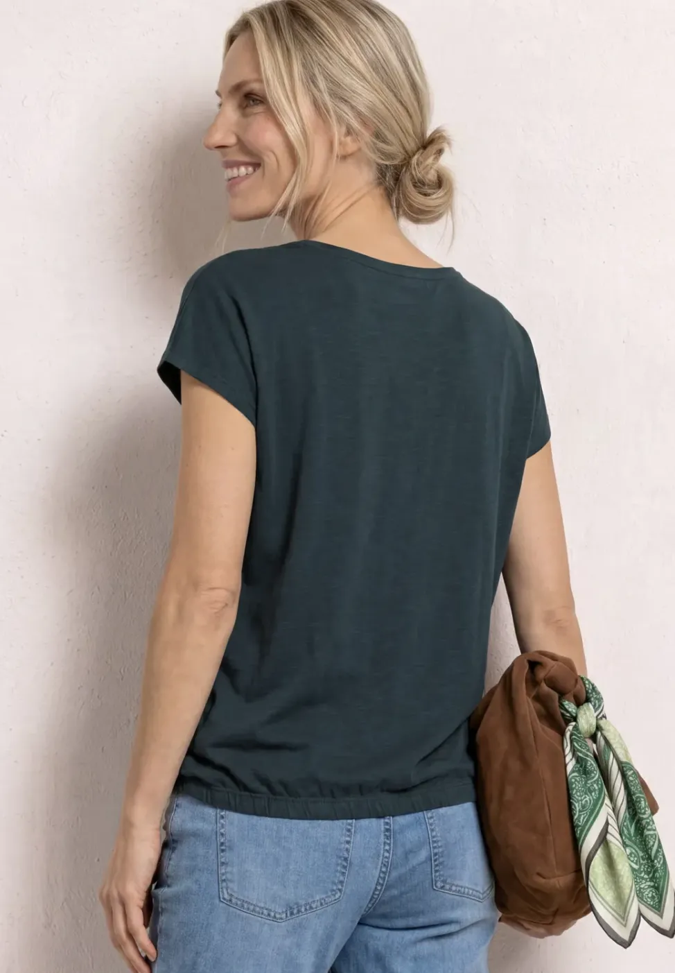 Chemise dropped shoulder avec cascade sur le devant