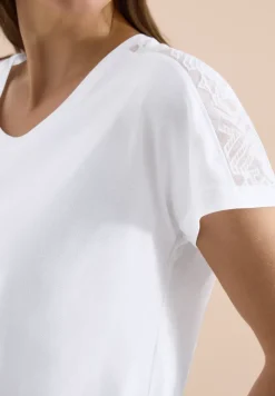 Chemise dropped shoulder avec détail en dentelle