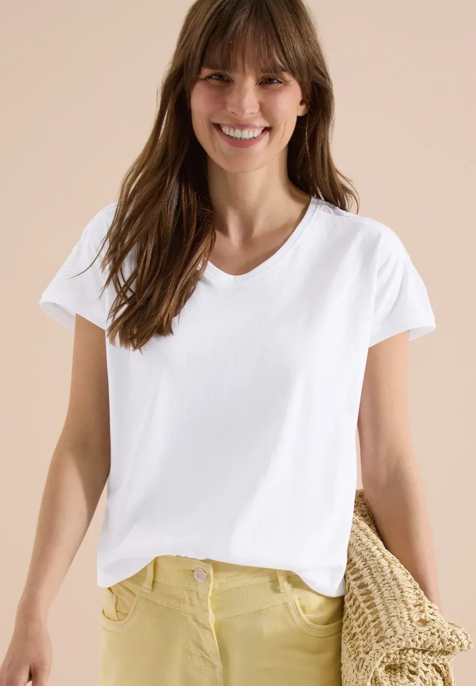 Chemise dropped shoulder avec détail en dentelle