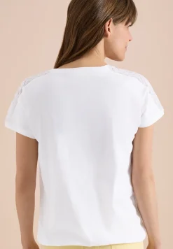 Chemise dropped shoulder avec détail en dentelle