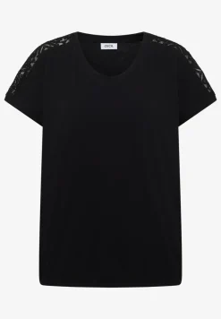Chemise dropped shoulder avec détail en dentelle