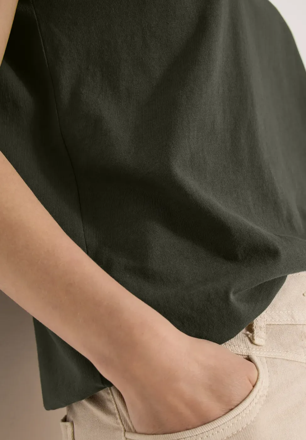 Chemise dropped shoulder avec détail en dentelle