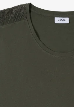 Chemise dropped shoulder avec détail en dentelle