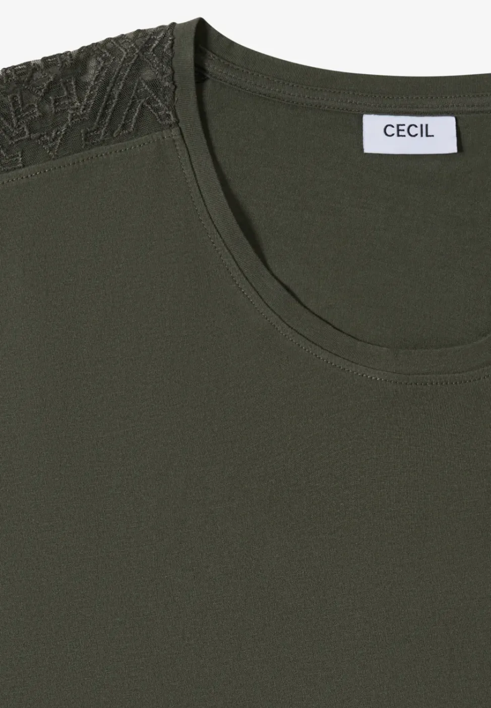 Chemise dropped shoulder avec détail en dentelle