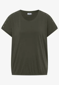Chemise dropped shoulder avec détail en dentelle