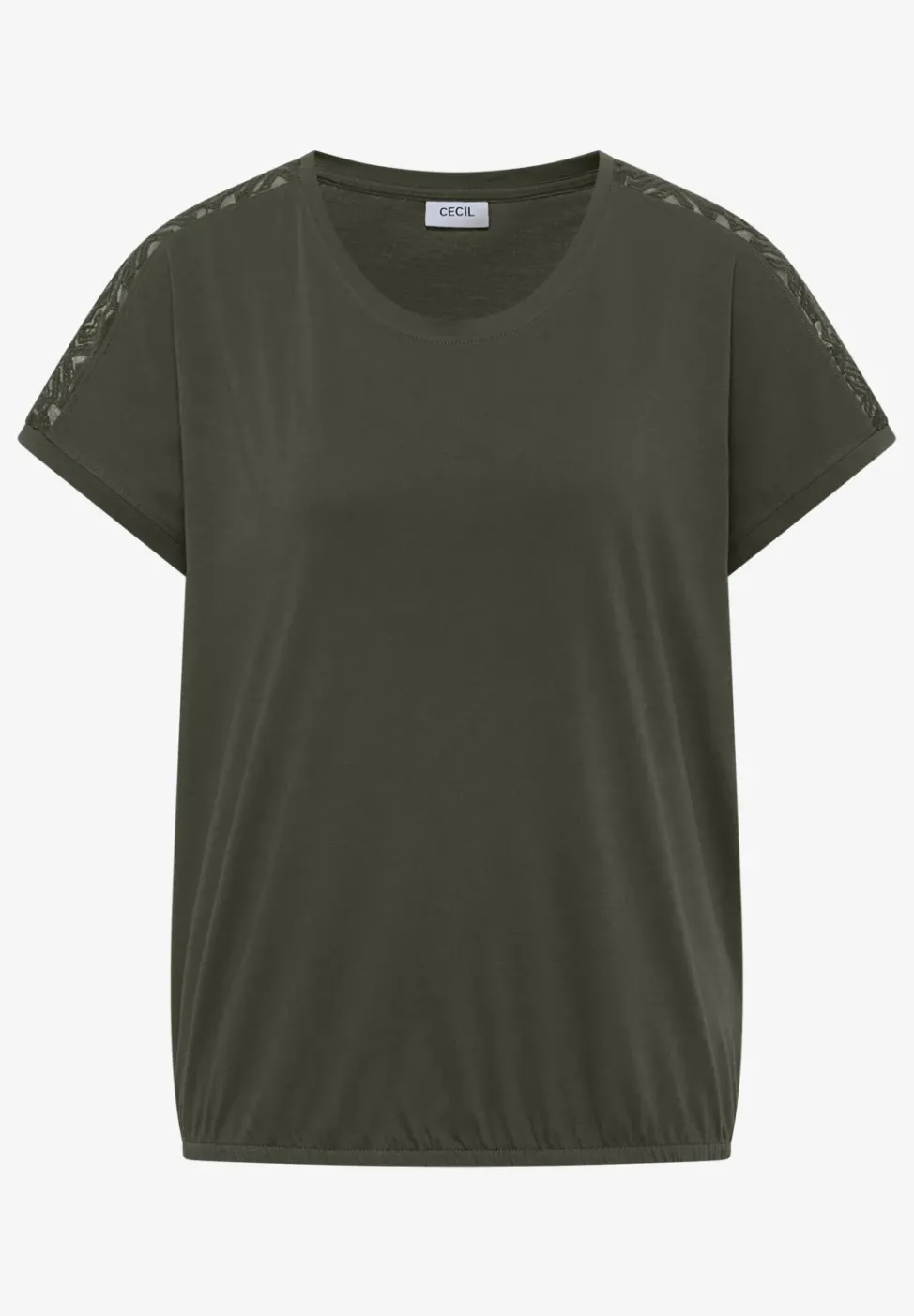 Chemise dropped shoulder avec détail en dentelle
