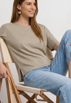 Chemise dropped shoulder avec détails scintillants