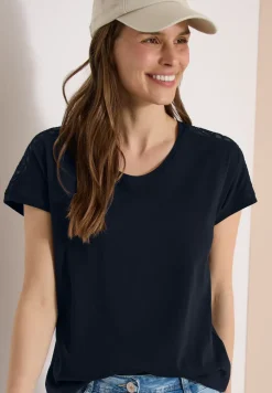 Chemise dropped shoulder avec détail en dentelle