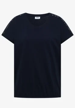 Chemise dropped shoulder avec détail en dentelle