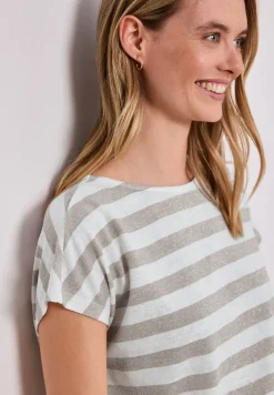 Chemise dropped shoulder à rayures et paillettes