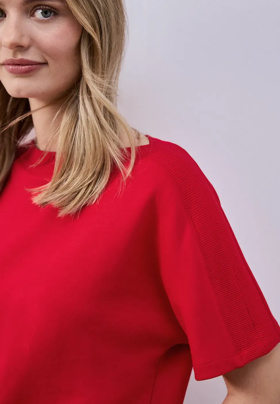 Chemise dropped shoulder avec détail côtelé
