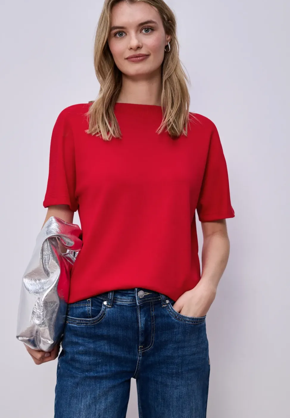 Chemise dropped shoulder avec détail côtelé