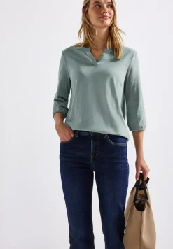 Chemise en jersey à col fendu