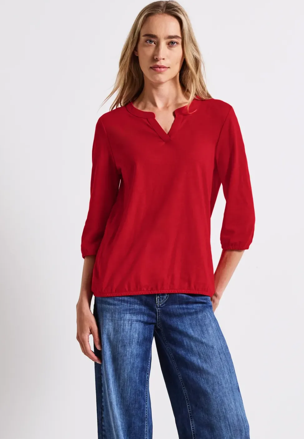 Chemise en jersey à col fendu