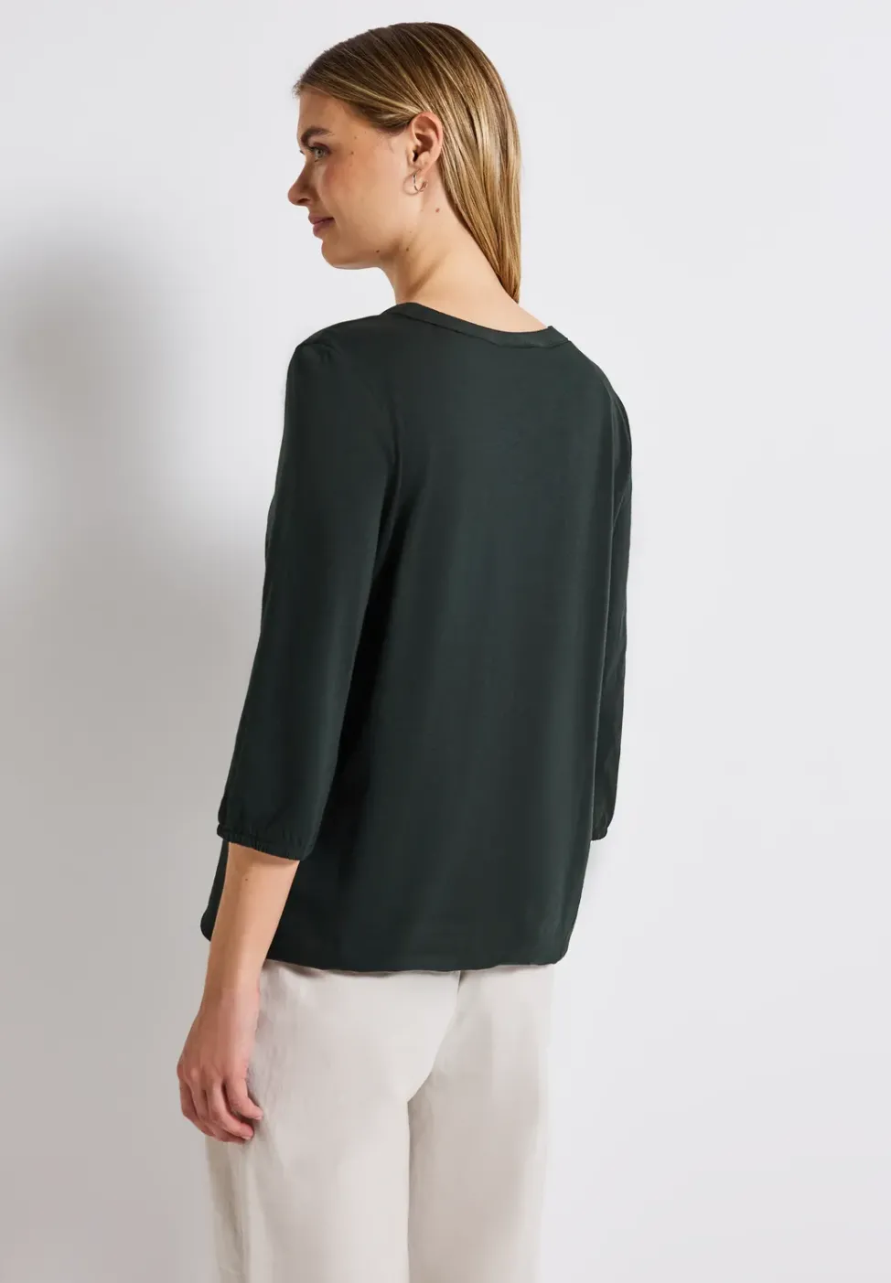 Chemise en jersey à col fendu