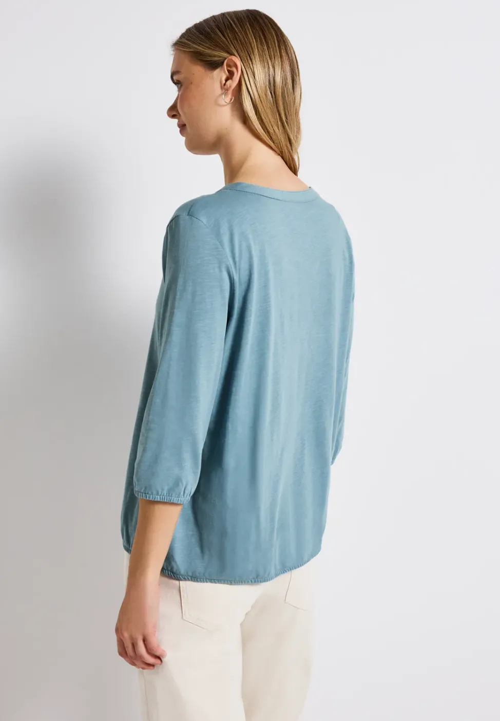 Chemise en jersey à col fendu