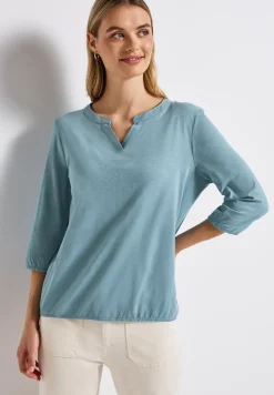 Chemise en jersey à col fendu