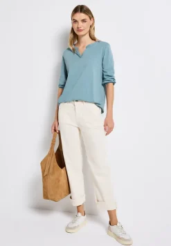 Chemise en jersey à col fendu