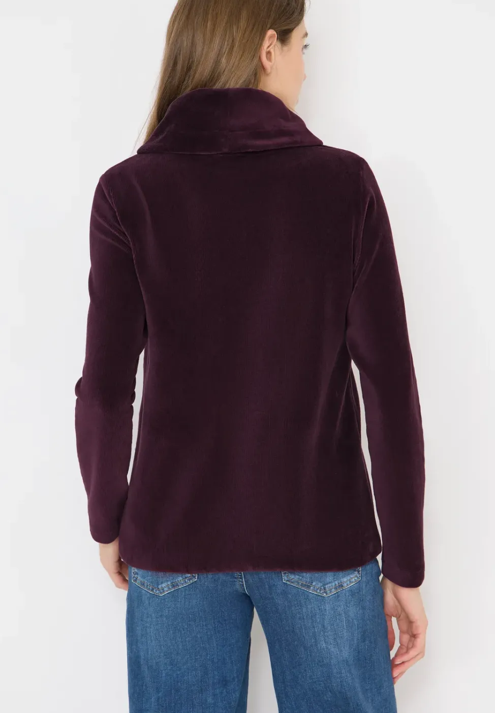 Chemise en velours côtelé avec grand col