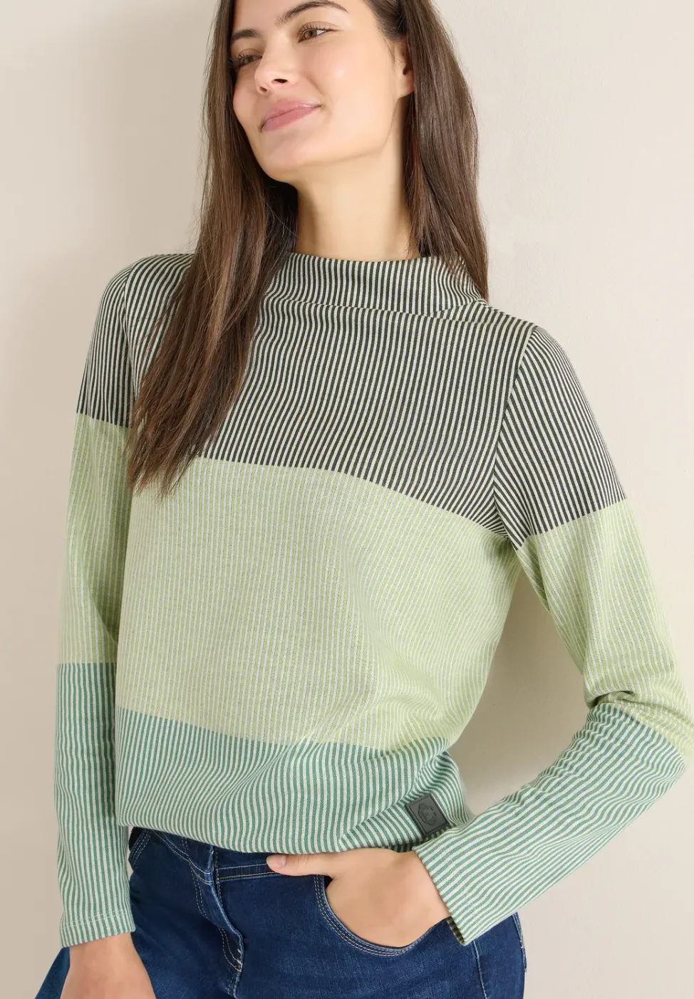 Chemise jacquard Colorblock