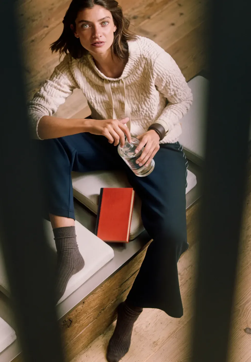 Chemise Jacquard Funnel Neck