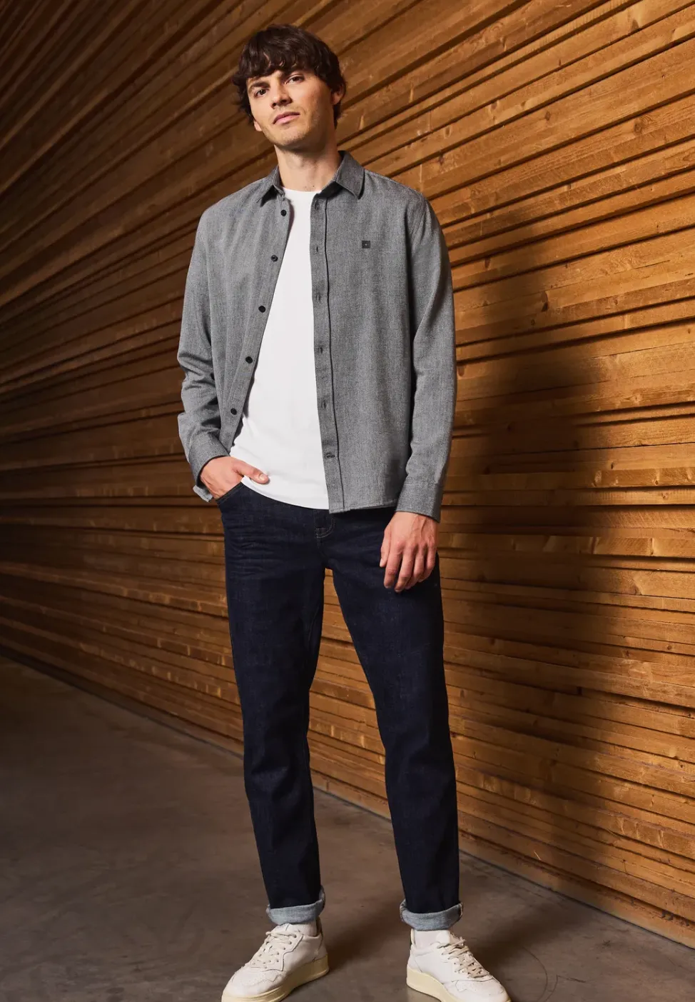 Chemise avec structure two-tone