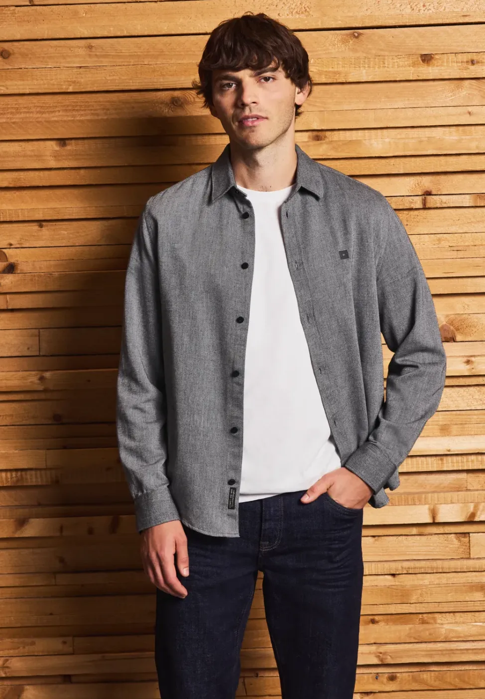 Chemise avec structure two-tone