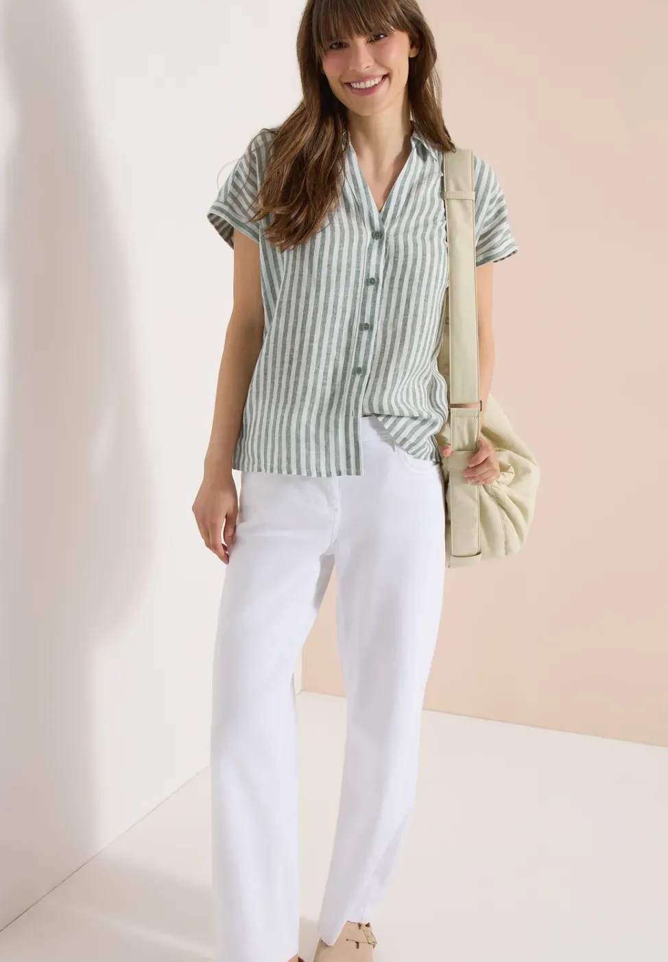 Chemise-chemise Dropped Shoulder en lin