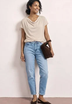 Chemise dropped shoulder avec cascade sur le devant