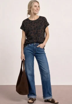 Chemise dropped shoulder à motifs