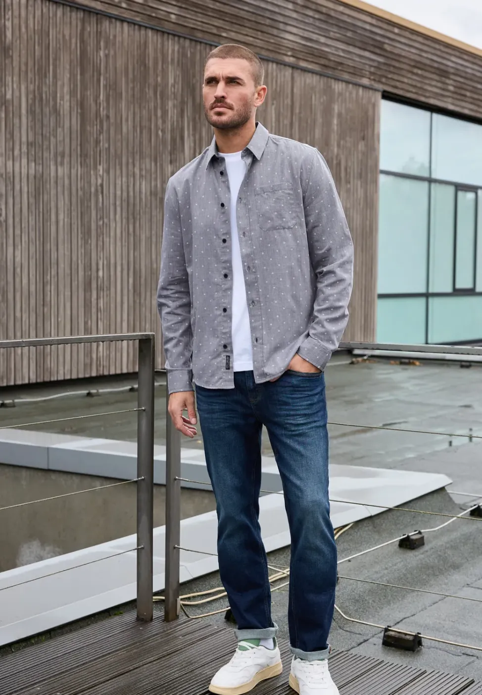 Chemise Herringbone à motifs