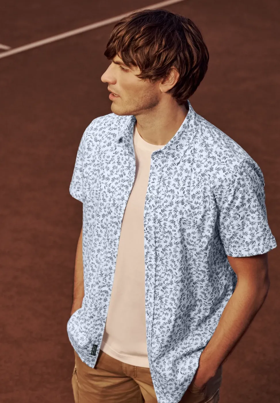 Chemise à manches courtes avec imprimé allover