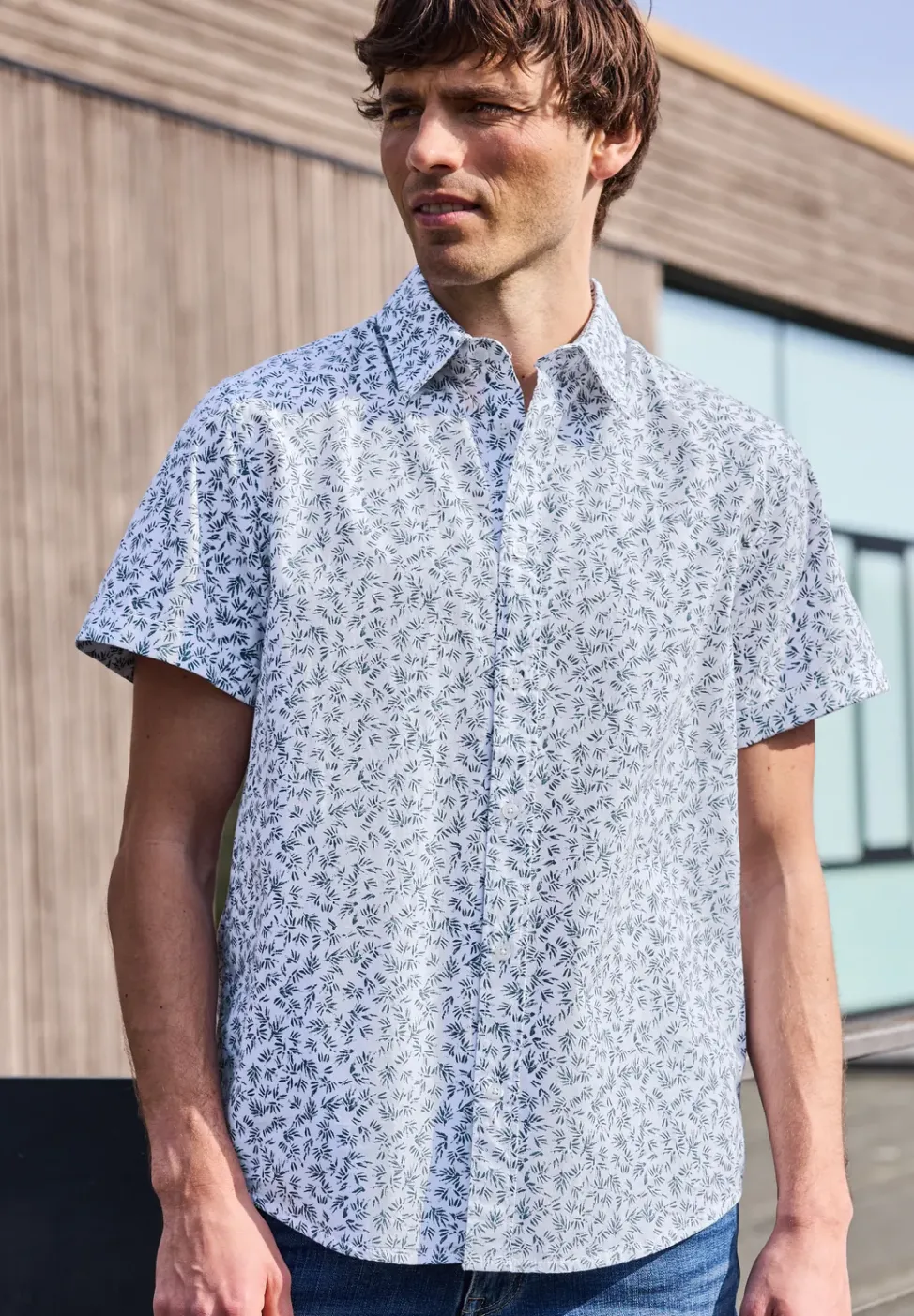 Chemise à manches courtes avec imprimé allover